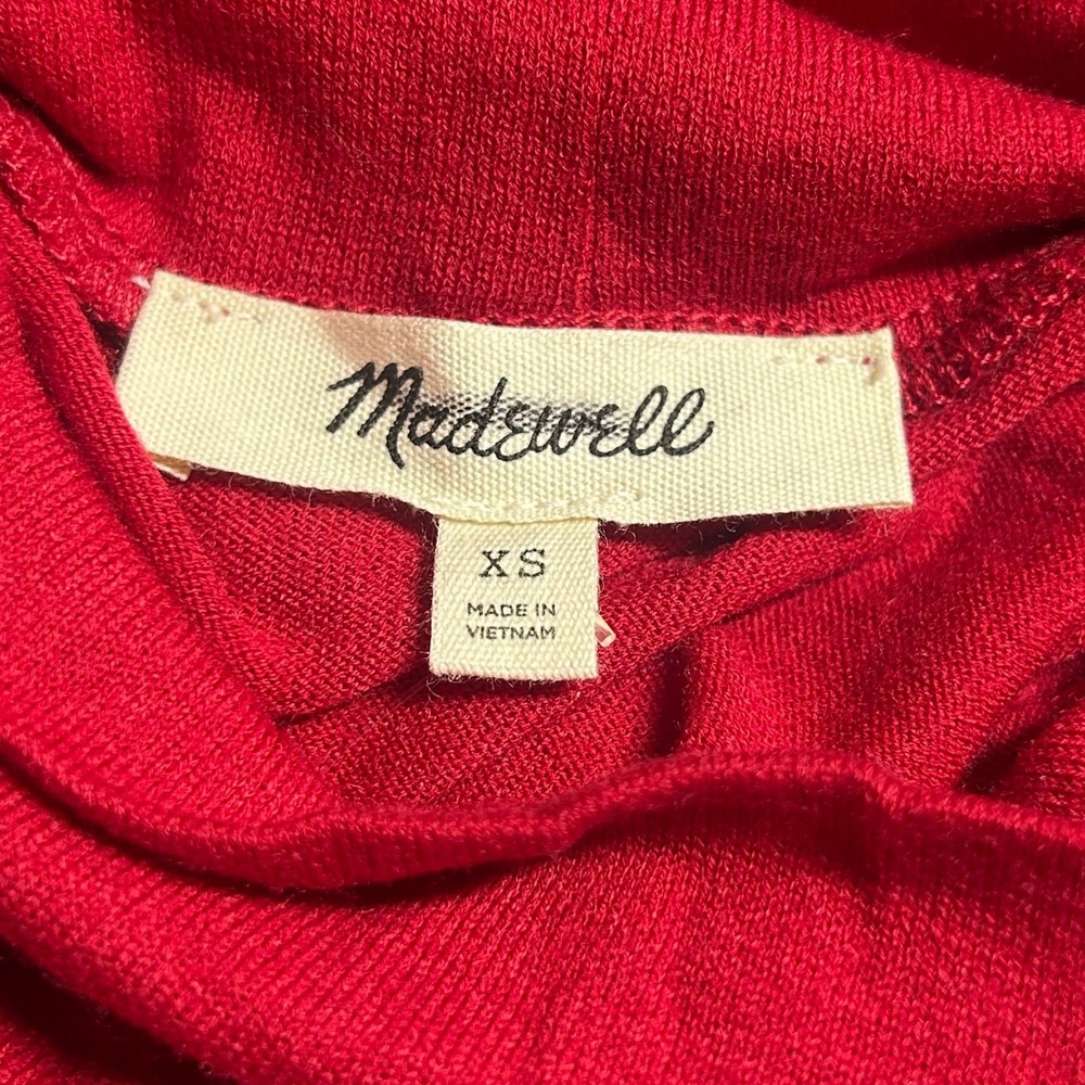 Madewell Womens Wool Blend Cashmere Lightweight Crimson Turtleneck Top XS New - Picture 6 of 8